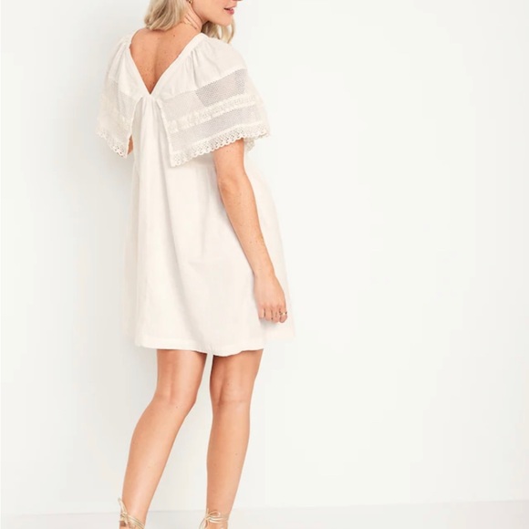 Women’s Old Navy Flutter-Sleeve Tie-Back Mini Swing Dress  Size XS,S,XL,2X,4X - Picture 2 of 8